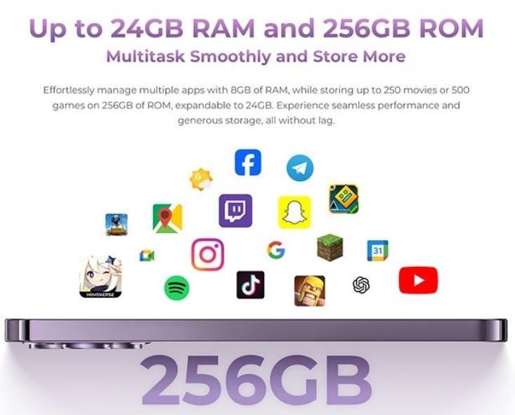 Телефон Oukitel P1 8/256Gb. Black/ Purple G99 5150mah Amoled 6.7