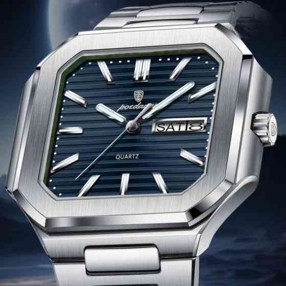 Годинник чоловічий наручний Poedagar Chester (Сріблясті із синім) Вінниця