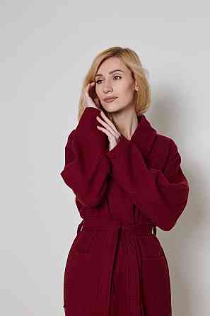 Женский вафельный халат Ideal Textile длинный бордовый (56860619) 3XL Черновцы
