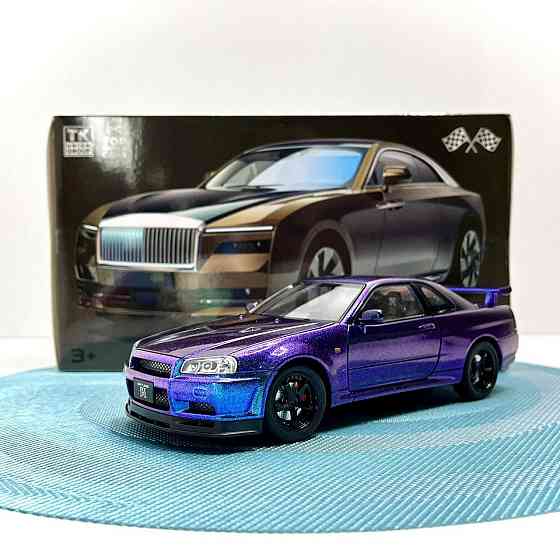 Машинка металева Авто Експерт Nissan GT-R 1:24 світло/звук відчиняються двері капот багажник Фіолетова (1990-21) Чернігів