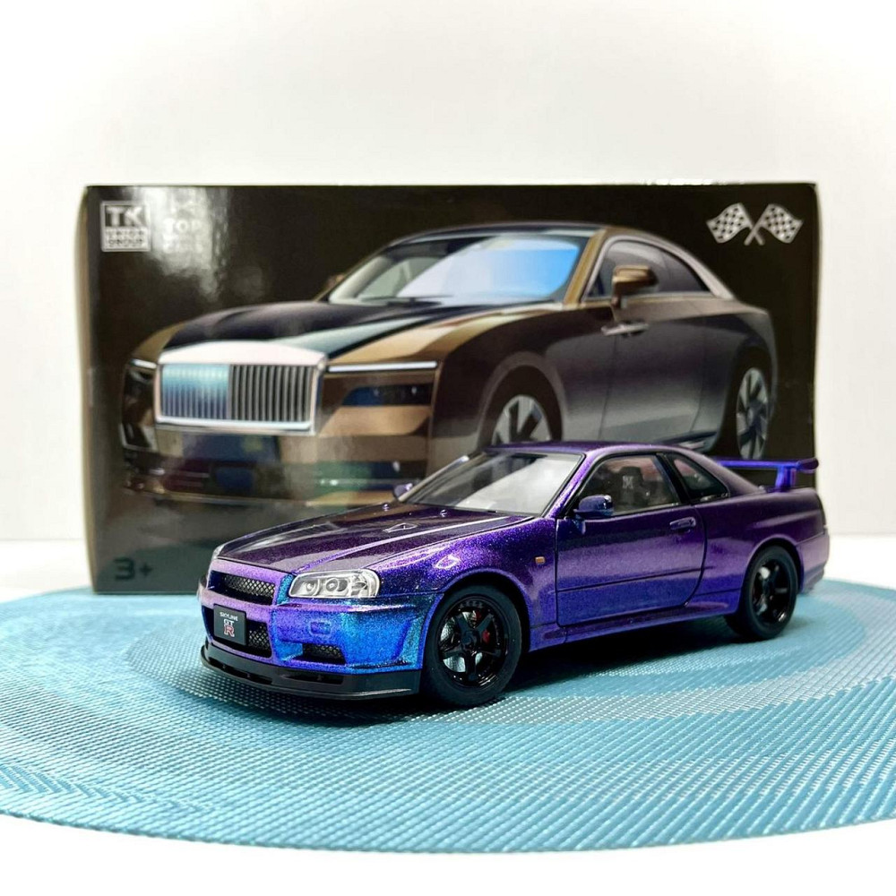 Машинка металева Авто Експерт Nissan GT-R 1:24 світло/звук відчиняються двері капот багажник Фіолетова (1990-21) Чернигов - изображение 2