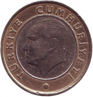 1 ліра. 2009,10,11 рік, Туреччина..(Р) Полтава - фото 1