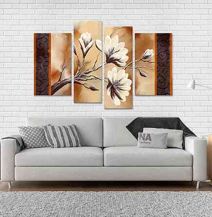 Модульная картина Абстракция Цветы Art-101_4 Киев