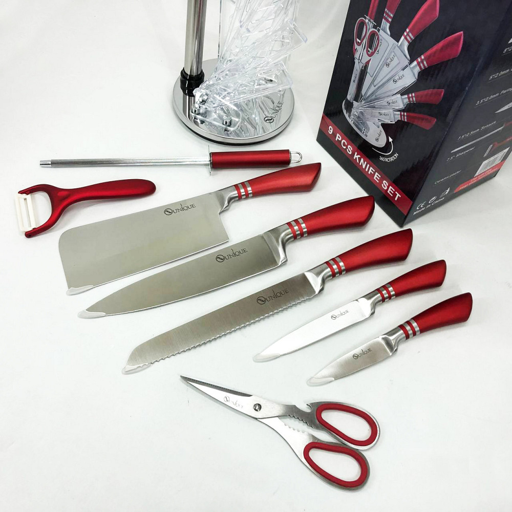 Професійні ножі для домашньої кухні UNIQUE, Набір хороших якісних кухонних ножів, Сталеві кухонні ножі OU-36 Івано-Франківськ - фото 7