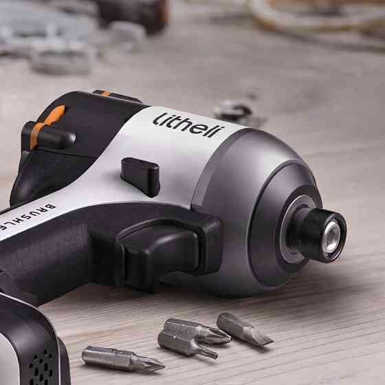 Акумуляторний ударний гвинтоверт Litheli безщітковий, живлення від павербанку (УМБ Litheli Power Bank 20000 mAh, 45 W, 2А в комплекті) Киев