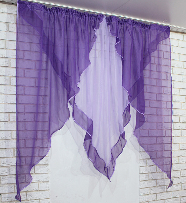 Кухонная занавеска VR-Textil № 029к фиолетовый с сиреневым 280х170 см (50-538) Киев - изображение 7