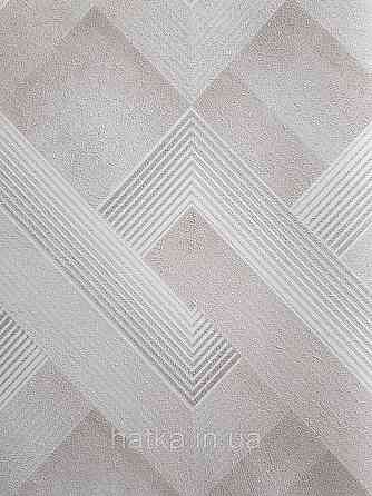 Обои виниловые на флизелине метровые Sintra Edelina геометрия фигуры ромбы полосы 3д бежевые белые  серебро Киев