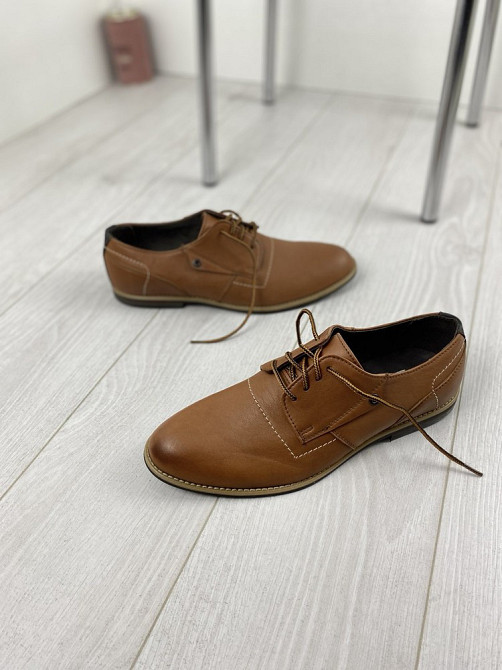 Туфлі чоловічі VADRUS руді натуральна шкіра 39-44 розміри (артикул від 39 до 44) Коломыя - изображение 1