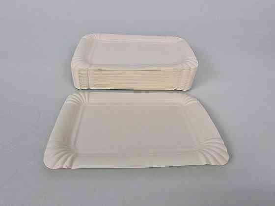 Паперова тарілка біла 100 шт 13,3*18,8 см (1 пачка) Харків