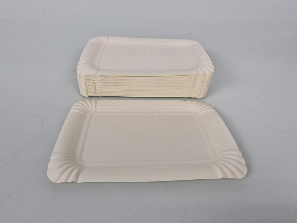 Паперова тарілка біла 100 шт 13,3*18,8 см (1 пачка) Харків - фото 2