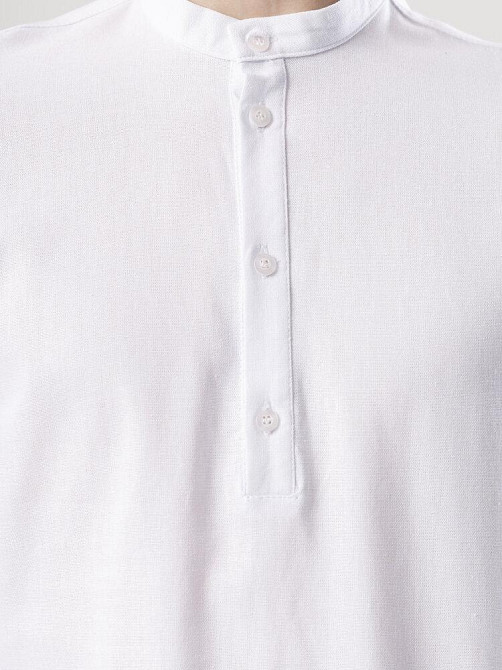 Льняная рубашка с длинным рукавом casual Pobedov Exlnt. Белая рубашка мужская Киев - изображение 3