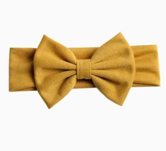 Повязка на голову детская широкая one size горчичный Киев