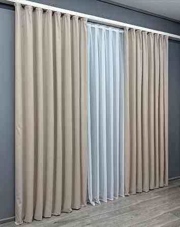 Комплект готових штор VR-Textil Мікровелюр Petek № 1828ш Таш 150х290 см 2 шт (33-0820) Київ