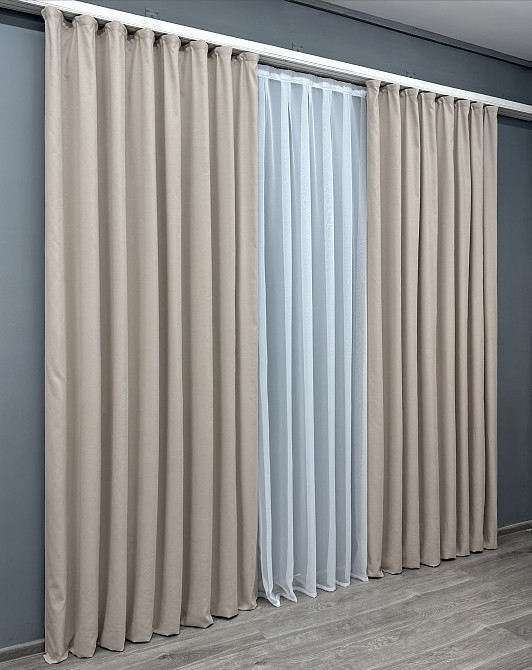 Комплект готовых штор VR-Textil Микровелюр Petek № 1828ш Таш 150х290 см 2 шт (33-0820) Киев - изображение 4