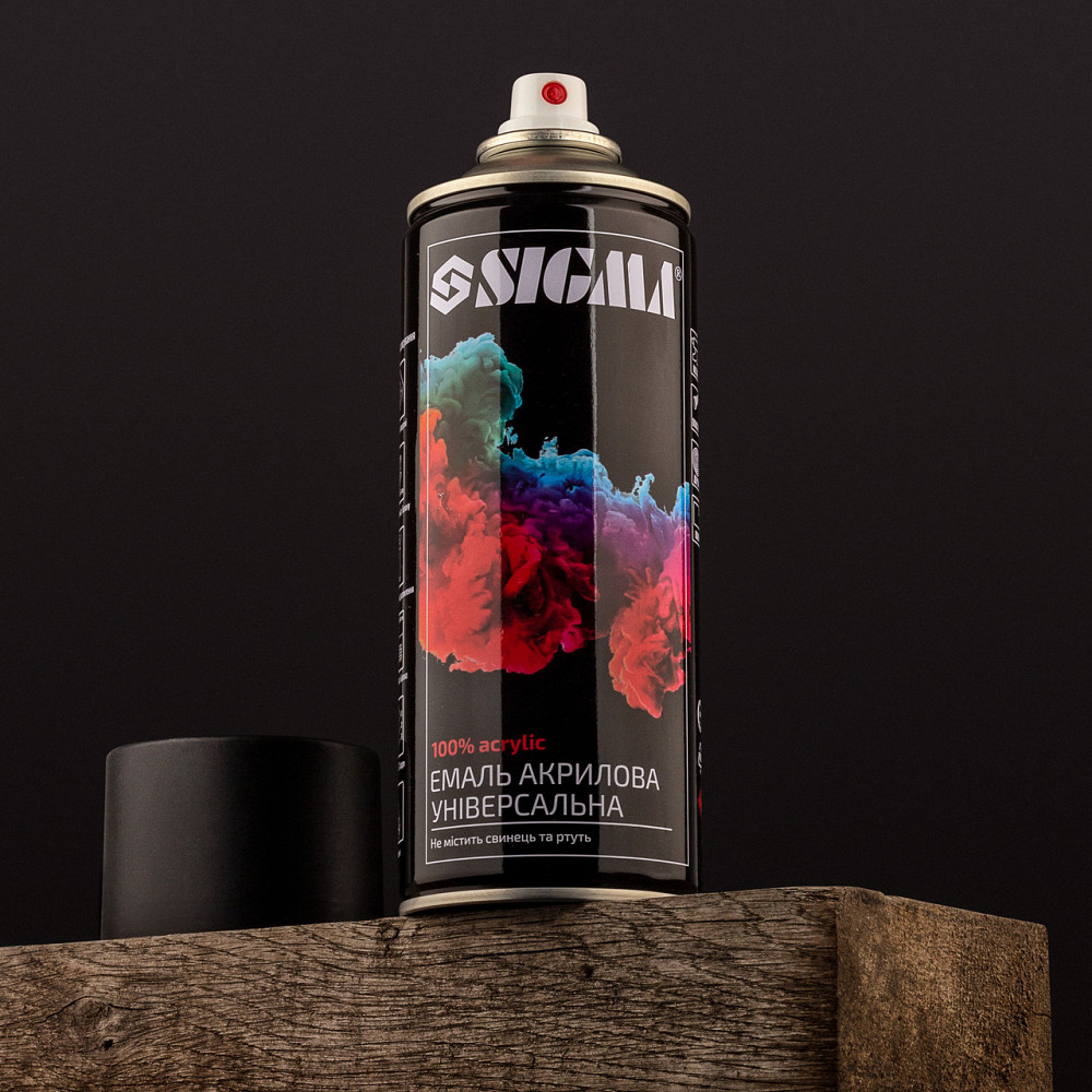 Емаль аерозольна акрилова 400 мл RAL 9011 чорний мат SIGMA (2736641) Київ - фото 3