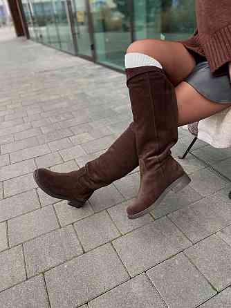 Чоботи жіночі VLAMAX C122 шоколадні (зима євро-хутро, замша натуральна) (6170) Коломия