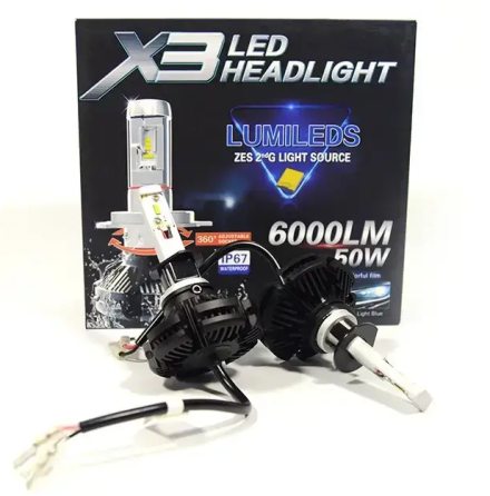 Автомобильные LED-лампы X3-H7 HeadLight 50Вт с активным охлаждением (2 шт.) Винница
