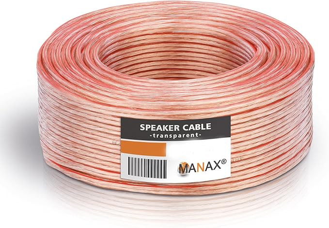 Акустичний кабель MANAX 2 x 1.5 мм² (30 м, прозорий) Луцьк - фото 1