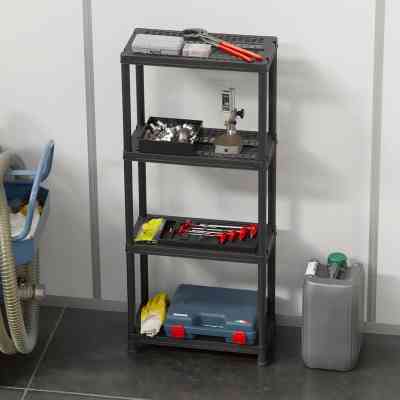 Стеллаж Plastmeccanica Universal Vent пластиковый 4 полки 60х30х138 см черный (5136) Винница