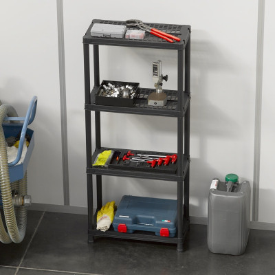 Стеллаж Plastmeccanica Universal Vent пластиковый 4 полки 60х30х138 см черный (5136) Винница - изображение 5