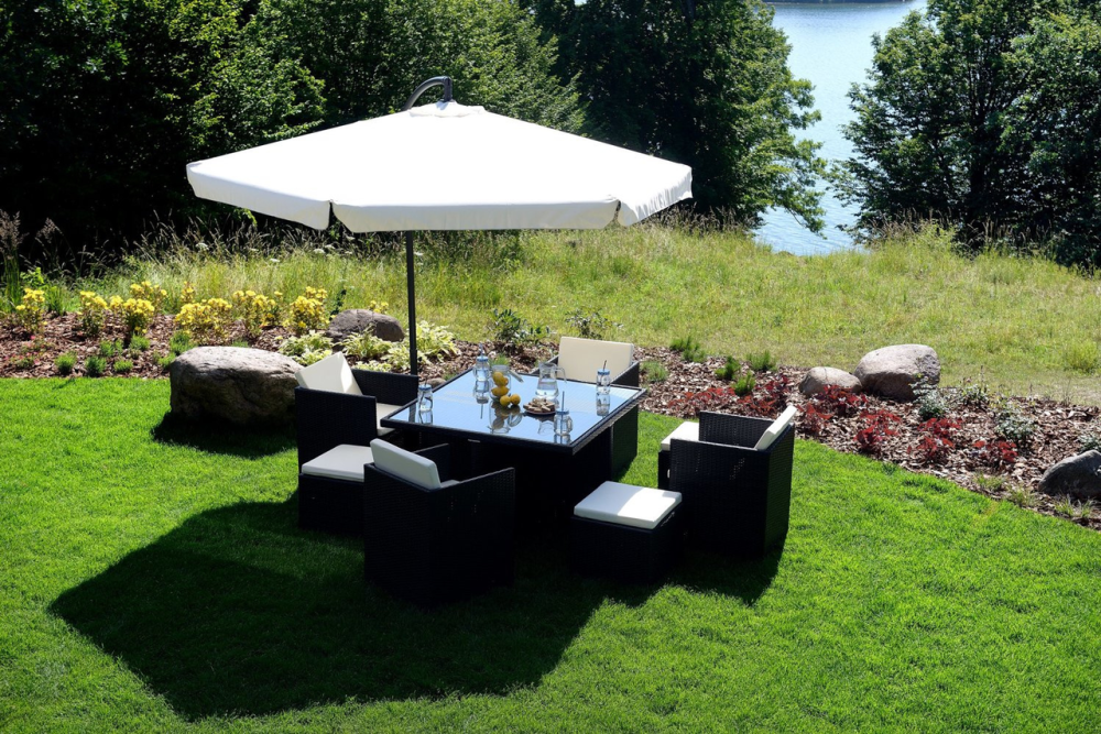 Садовый раскладной зонтик Funfit Garden (диаметр - 3 метра) с боковой стойкой, Белый Киев - изображение 2