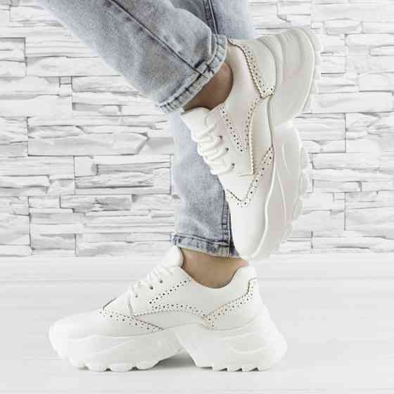 Жіночі Кросівки на Танкетці Білі Сліпони Мокасини на Платформі (розміри: 38) - 20 Дніпро