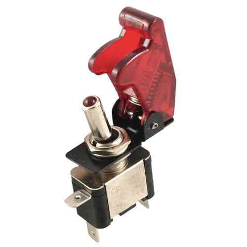 Красный тумблер с LED для авто и техники 12В 20А Киев