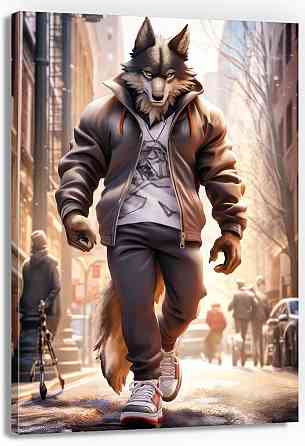 Картина Холсті в спортзал  Вовк  KLM_18 50x70 см Киев