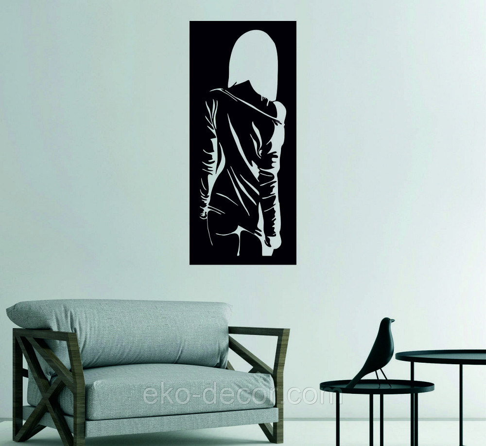 Декоративне настінне Панно «Сілует жінки», Декор на стіну 110*48 см, Чорний Київ - фото 2