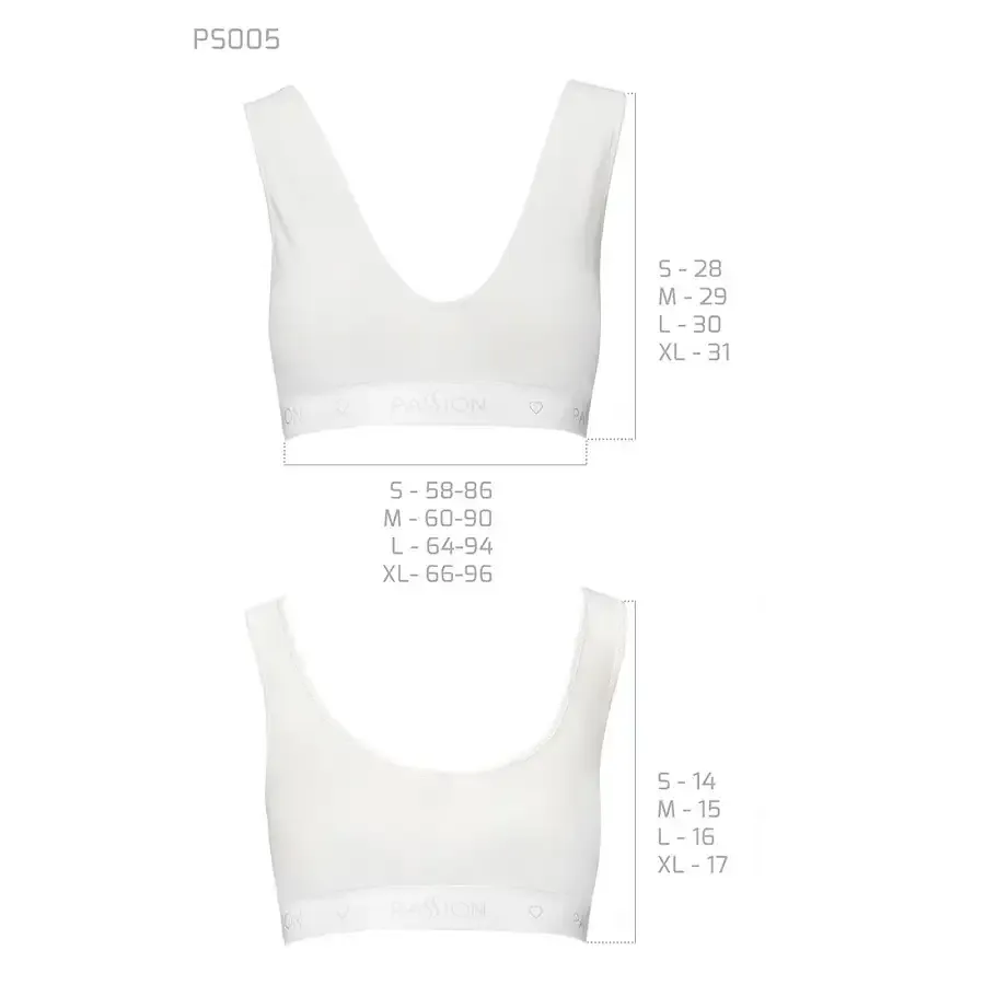 Спортивний топ з еластичної бавовни Passion PS005 TOP M, white Львов - изображение 6