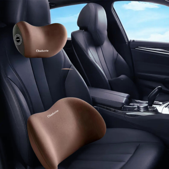 Набор подушек ортопедических под шею и спину в машину,подушки на подголовник и спинку сиденья,коричневые Каменец-Подольский