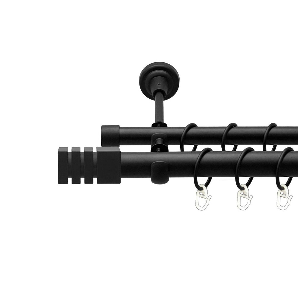 Карниз Orvit Акорда металевий дворядний відкритий гладка труба кільце металеве Чорний Оксамит 25\19 мм 200 см Львов - изображение 1