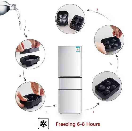 Форма для льда силиконовая 3D черепа 110 мм на 75 мм черный Киев