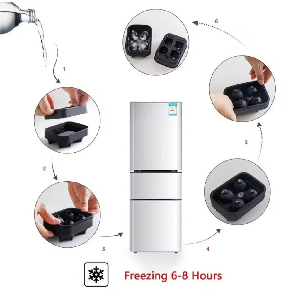 Форма для льда силиконовая 3D черепа 110 мм на 75 мм черный Киев - изображение 4