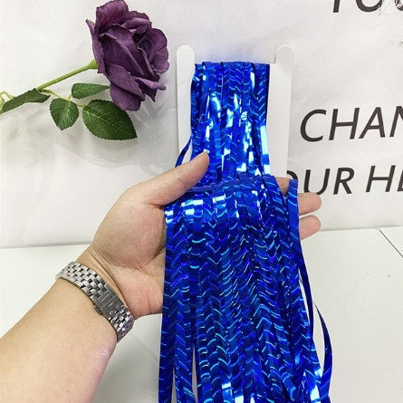 Дощик для фотозони з блискучою голограмою 2 м на 1 м синій Київ - фото 3