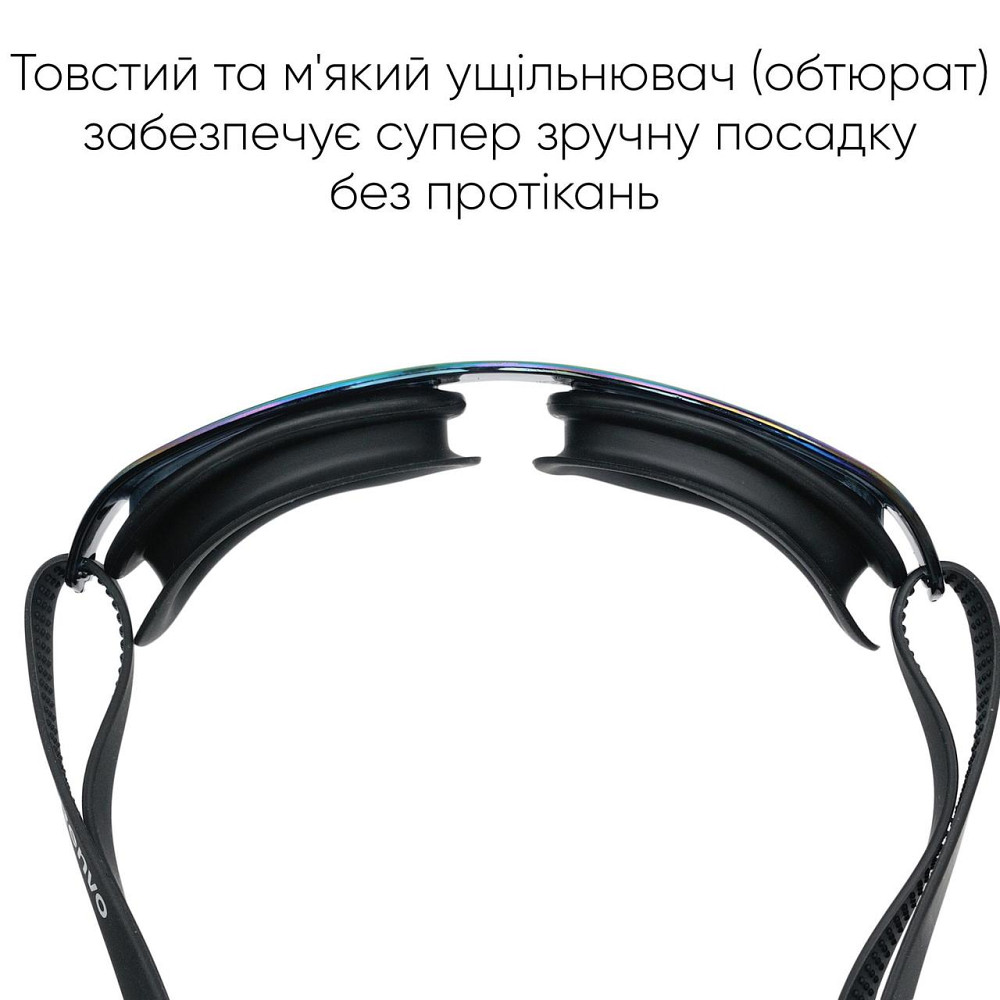 Окуляри для плавання Renvo Parma Уні Anti-fog Чорний Різнокольоровий OSFM (2SG500-0109) Київ - фото 2