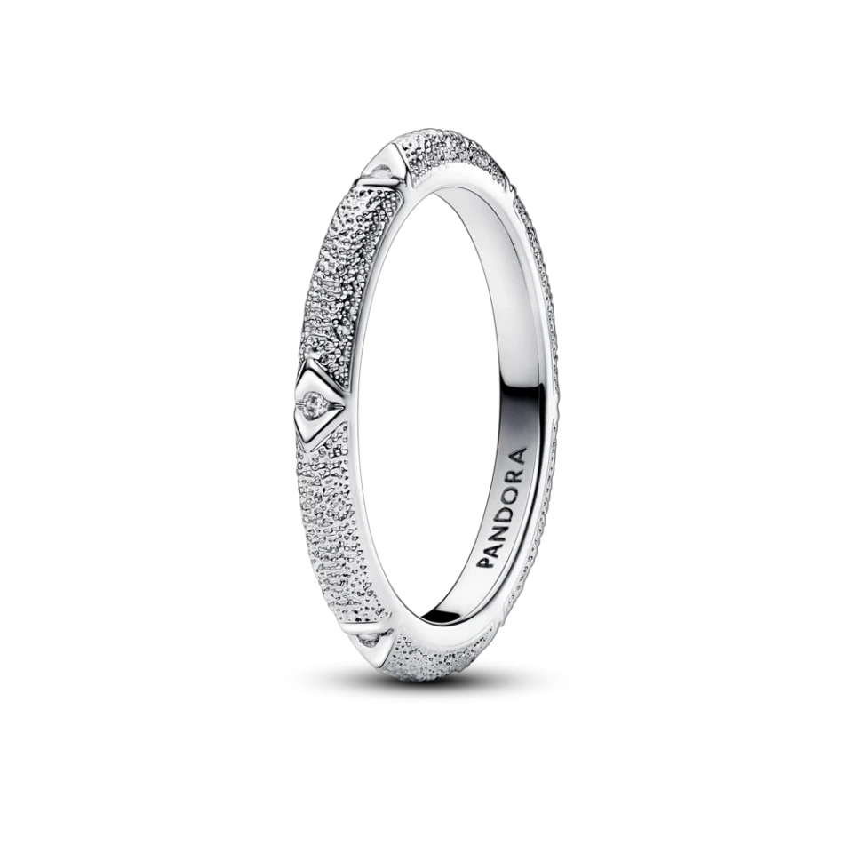 Серебряное кольцо Pandora Ме текстурированное с камнями 193322C01MasterSem Киев - изображение 1