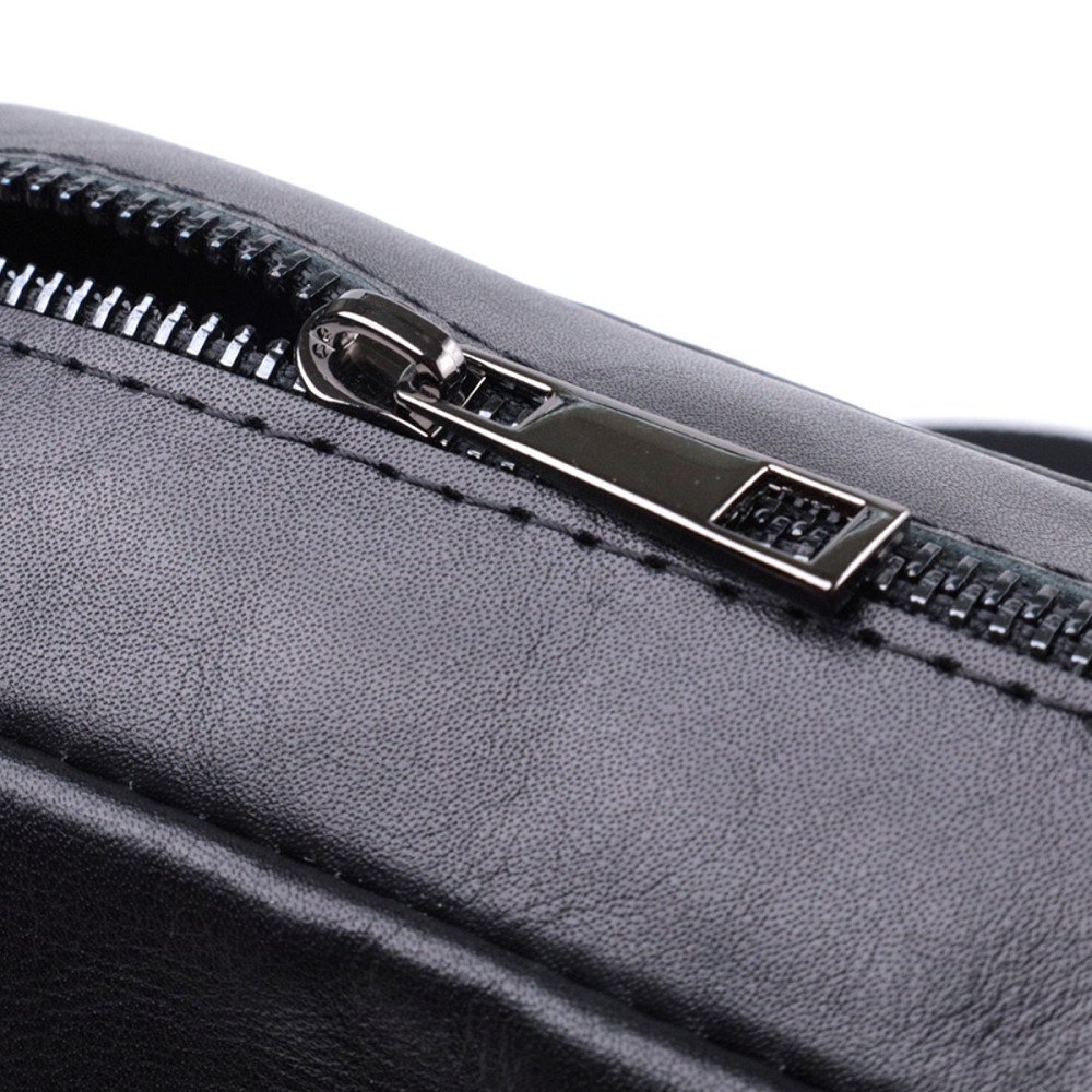 Сумка для чоловіків через плече із глянсової натуральної шкіри Чорна (SHVIGEL) Київ - фото 10