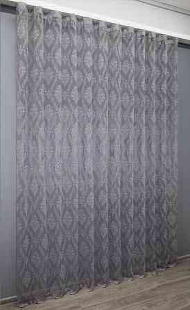 Тюль жакардова "Корона" колір сірий 1371т Київ