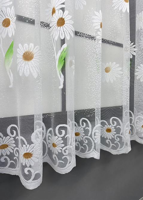 Короткая тюль, высота 1,5 м., жаккард цвет белый 1897т Киев - изображение 6