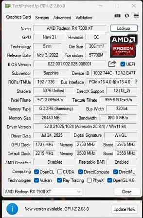 Відеокарта Sapphire PCI-Ex Radeon RX 7900 XT NITRO+ Gaming OC Vapor-X. Харків