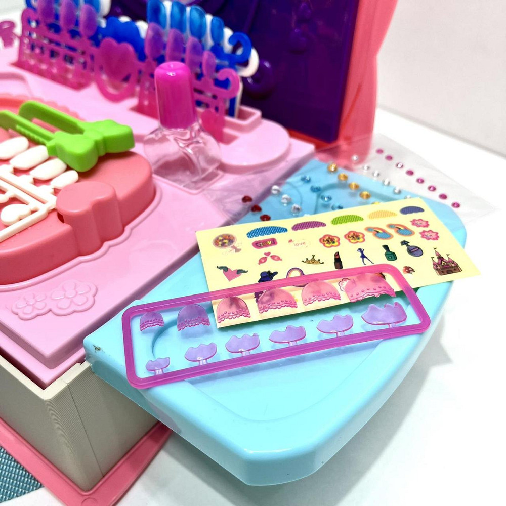 Набір дитячий для манікюру накладні нігті наклейки Рожевий (KL 7523) Чернігів - фото 2