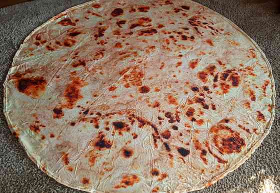 Плед Лаваш Поджаренный170 см ОРИГИНАЛЬНОЕ ФОТО 3D принт бурито покрывало в виде лаваша Кременчуг