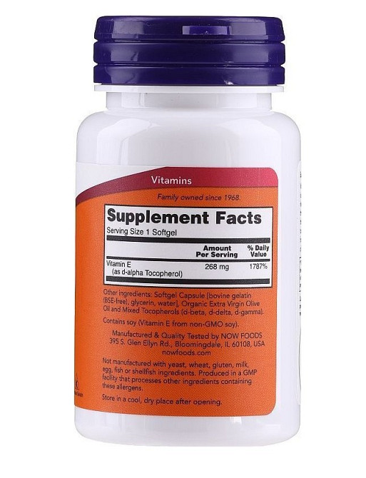 Вітамін E-400 зі змішаними токоферолами, Now Foods, 400 МО, 50 капсул Київ - фото 2