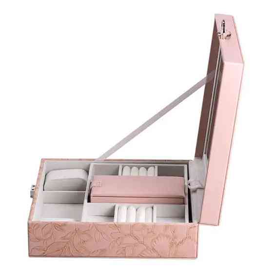 Двоярусна шкатулка для прикрас з еко-шкіри з замком Київ