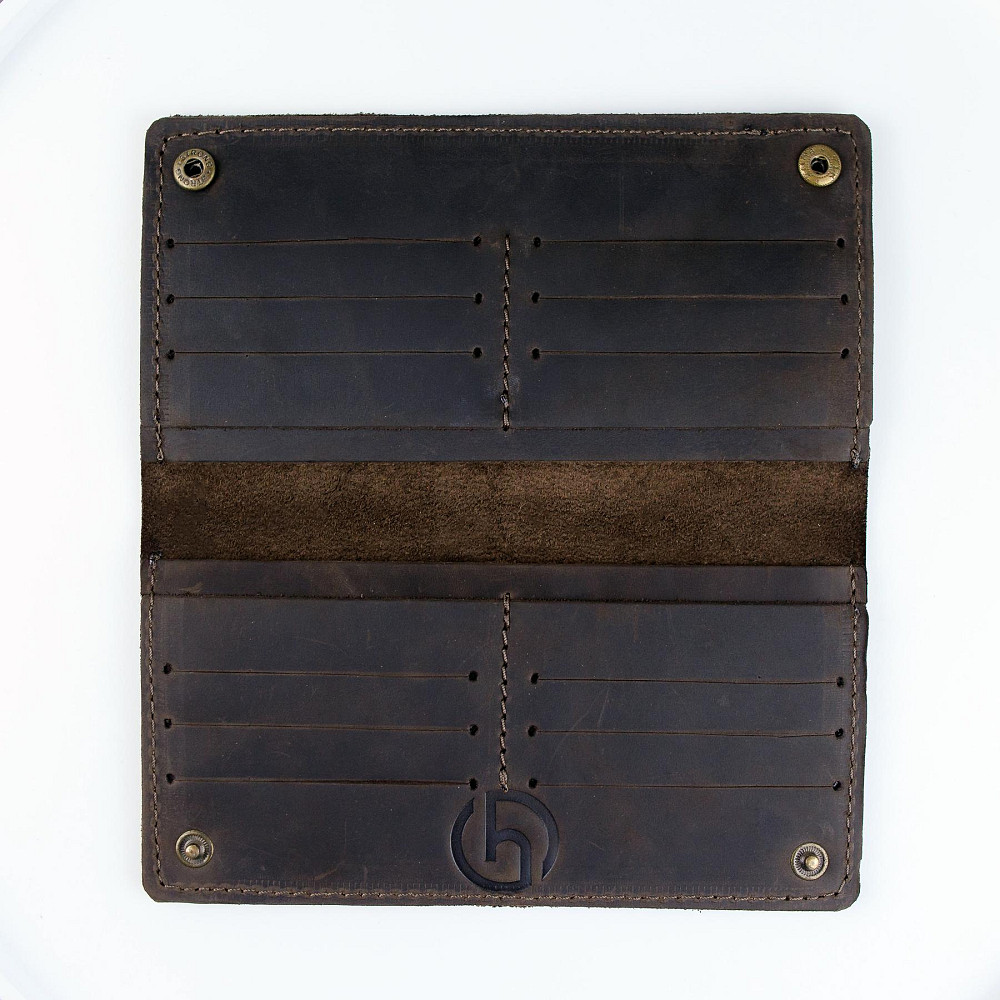 Чоловіче портмоне Skill із натуральної шкіри Crazy Horse SH105 (Темно-коричневий) Суми - фото 5