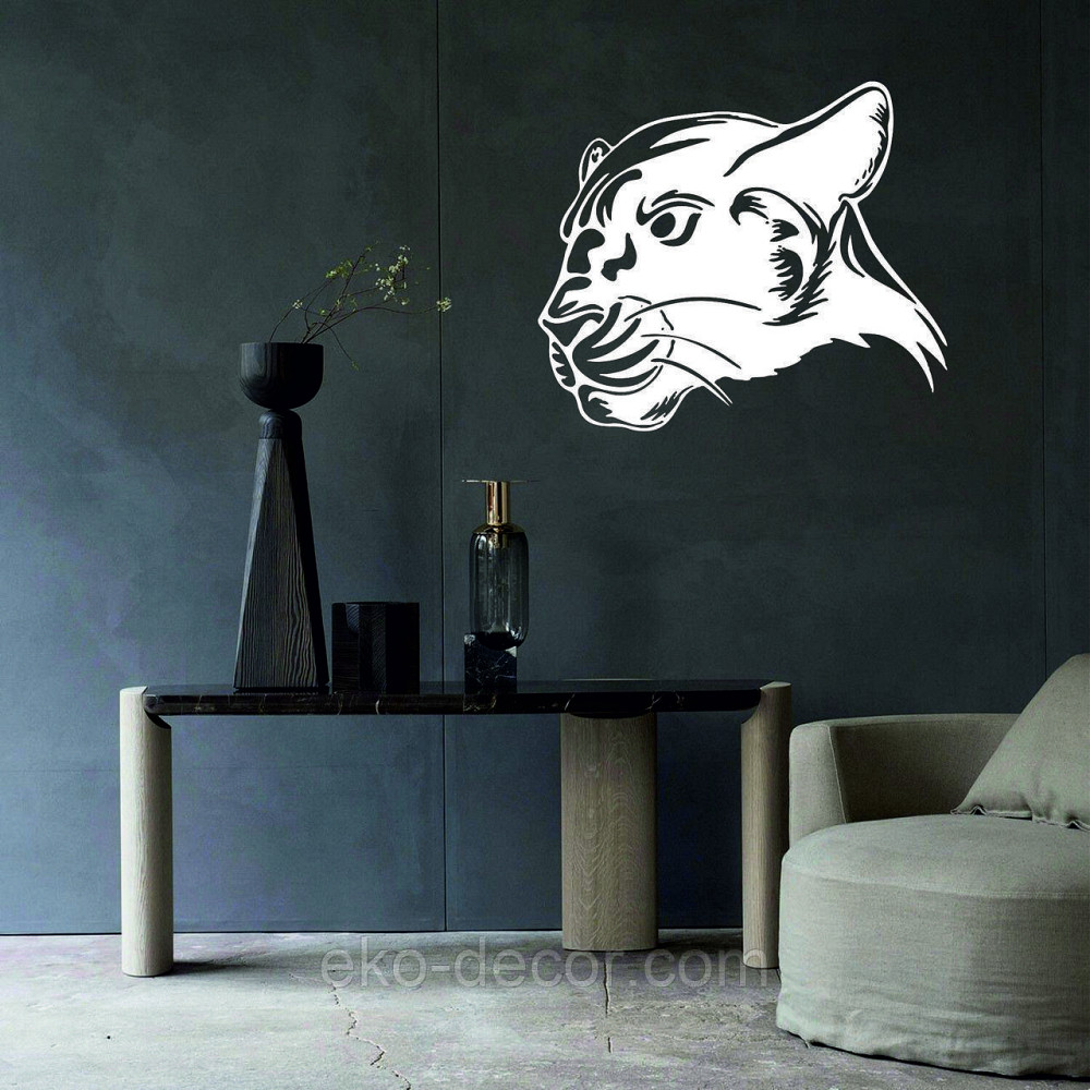 Декоративне настінне Панно «Пантера», Декор на стіну 50*42 см, Білий Київ - фото 1