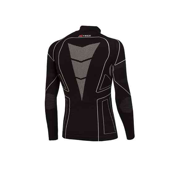 Термокофта з комірцем (лонгслів) X TECH Maglia Race 3 Munica Lunga  lupetto Nero L/XL Чорна Луцьк