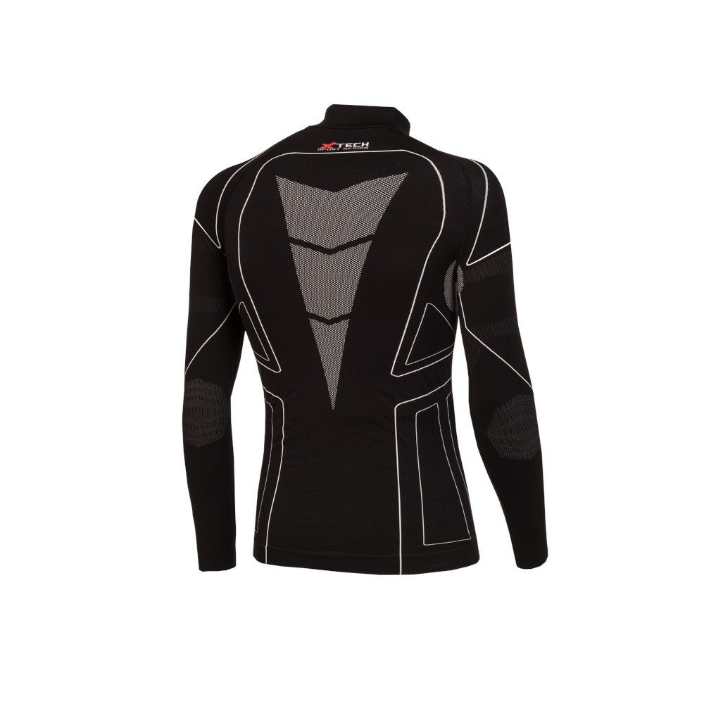 Термокофта з комірцем (лонгслів) X TECH Maglia Race 3 Munica Lunga  lupetto Nero L/XL Чорна Луцьк - фото 4