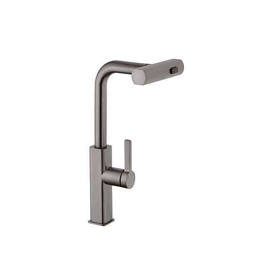 Змішувач для кухні з висувним виливом Kroner KRP Edelstahl Klassisch - PVD03918 графит Київ